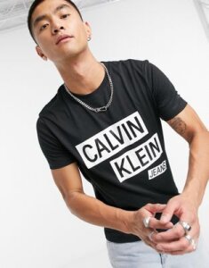 Calvin Klein Jeans graphic logo t-shirt in black