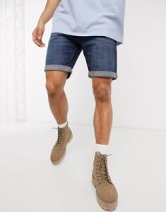 Calvin Klein Jeans straight denim shorts in miami rain-Blue