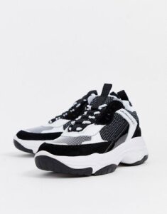 Calvin Klein Maya chunky sneakers in black and white-Multi