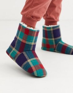 Chelsea Peers check printed bootie slippers-Multi