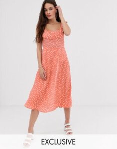 Cleobella exclusive melody midi dress with cinched waist-Pink