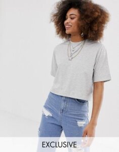 COLLUSION boxy short sleeve t shirt in gray