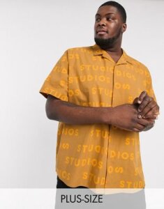 COLLUSION Plus all over print short sleeve shirt-Multi