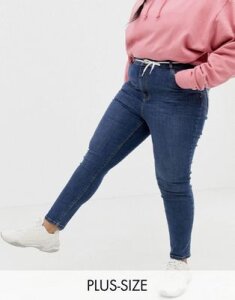 COLLUSION Plus x001 skinny jeans in mid wash-Blue