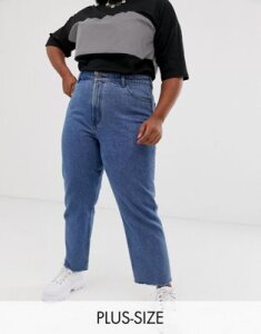 COLLUSION Plus x005 straight leg jeans in mid wash blue