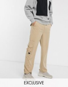 COLLUSION smart cargo pants in stone