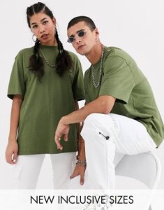 COLLUSION Unisex t-shirt in khaki-Green