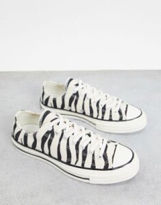Converse chuck 70 lo archive zebra print sneakers-Black
