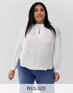 Current Air Plus lace insert blouse-White