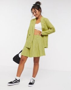 Daisy Street mini pleated skirt in vintage check-Yellow