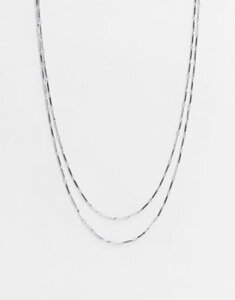 DesignB layered neck chains in silver