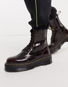 Dr Martens jadon platform boots in red leather
