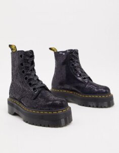 Dr Martens Molly boots in black crackled leather