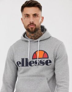 ellesse hoodie with classic logo in gray