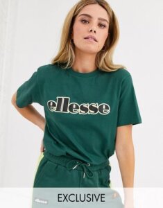Ellesse relaxed t-shirt with neon front logo-Green