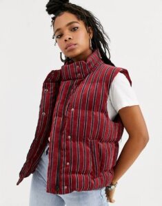 Emory Park padded vest in stripe-Red