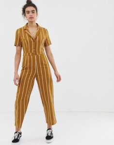 Emory Park tailored jumpsuit in pinstripe-Yellow