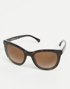 Emporio Armani square sunglasses in tortoise shell-Brown