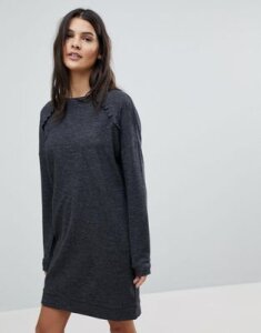 Esprit Frill Detail Knitted Dress-Gray
