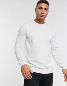 Esprit knit sweater with crew neck in light gray