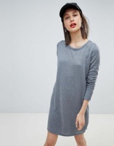 Esprit Round Neck Knitted Dress-Gray