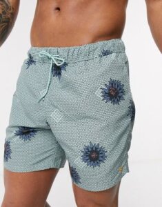 Farah Colbert floral print swim shorts in blue