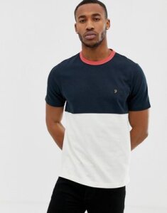 Farah Ewood color panel t-shirt in navy