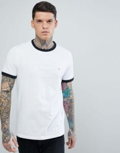 Farah Groves Slim Fit Ringer T-Shirt in White