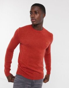 Farah Rosecroft wool crew neck sweater in orange
