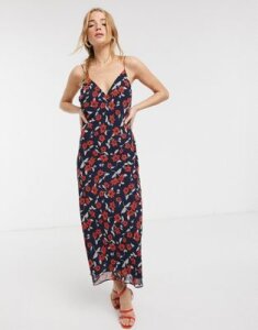 Finders Keepers maya floral midi cami dress in navy floral-Blue