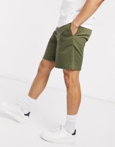 Fred Perry drawstring twill shorts in khaki-Green