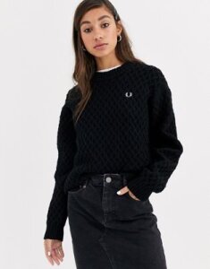 Fred Perry textured sweater-Black