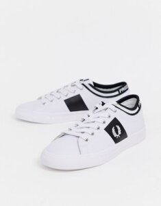Fred Perry underspin logo cuff leather sneakers-White