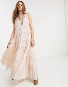 Free People lily of the valley tiered maxi dress-Pink