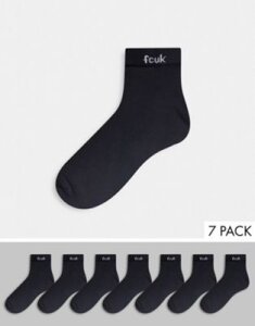 French Connection 7 classic black socks-Multi
