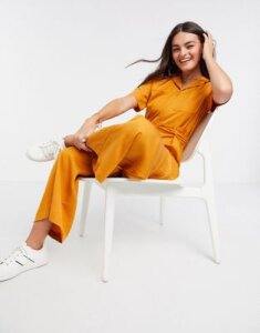 French Connection Enzo Drape Belted Jumpsuit in Copper
