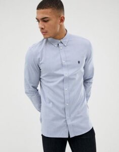 French Connection Essentials oxford shirt with long sleeve in blue