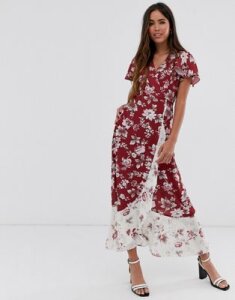 French Connection floral wrap maxi-Red