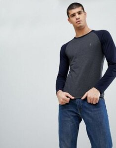 French Connection Raglan Long Sleeve Top-Gray