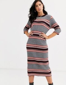 French Connection stripe knited midi dress-Multi
