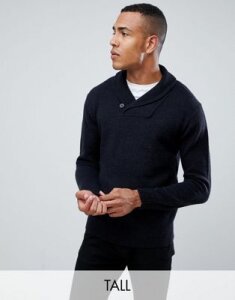 French Connection TALL Shawl Collar Chunky Cardigan-Navy