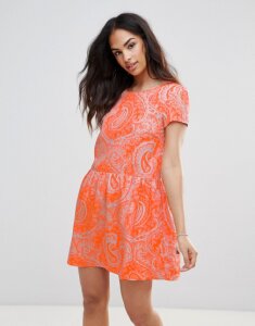 FRNCH Paisley Dress-Orange