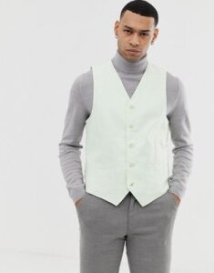Gianni Feraud Wedding {[#55]}% Linen Slim Fit Suit vest-Green