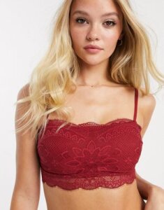 Gilly Hicks bandeau lace bra top-Red