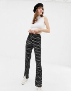 Glamorous plisse pants in mini spot-Black