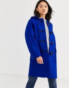 Gloveral Original Duffle mid length duffle coat in wool blend-Blue