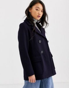 Gloveral Reefer double breasted wool blend coat-Navy
