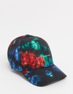 Good For Nothing baseball logo cap in multi tie dye red