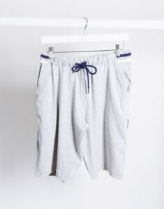 Green Treat lounge shorts in gray with navy stripe
