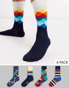 Happy Socks 4 pack big dot gift box-Multi